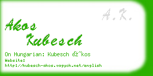 akos kubesch business card